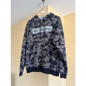 Men's Small Camo Columbia Logo Hood r Sweatshirt!